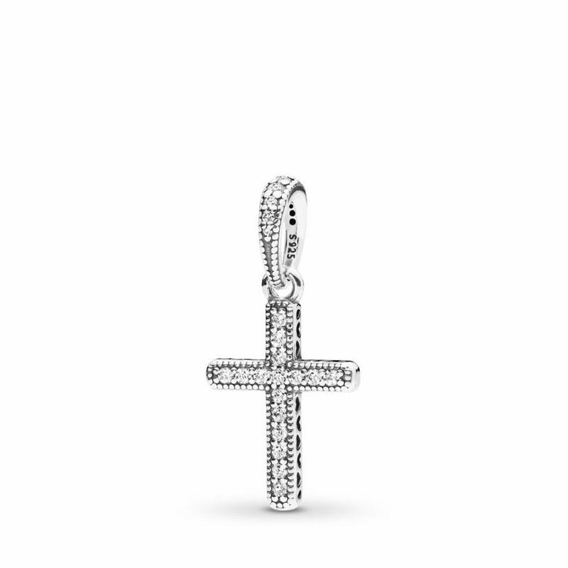 Pandora Classic Cross Pendant - Sterling Silver/Cubic Zirconia - Canada | XV2671JX